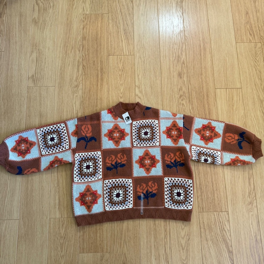 NWT Buckle POL Oversized Sweater Women Small Retro Crochet vintage look - Picture 5 of 15